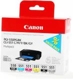 Картридж Canon PGI-550/CLI-551 Multipack BK,C,M,Y,GY 6496B005