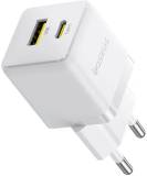Зарядка Baseus 1xUSB-C 30W + 1xUSB white P1011160A213-00