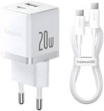 Зарядка Baseus 1xUSB-C 20W + 1xUSB white + cable USB-C to USB-C 6 P10111608213-01
