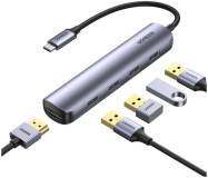 Разветвитель Ugreen USB-C to 4xUSB 3.0 + HDMI CM417 gray 20197