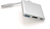 Разветвитель VOLTRONIC USB-C 3-in-1 USB 3.0 + USB-C + HDMI 0.1m 4K/2K sil YT-C-T-C(M)/HDMI(F)/USB3