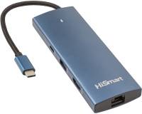 Разветвитель HiSmart USB-C to HDMI + 2хUSB 3.0 + PD 100W + USB 2.0 + SD CA914357