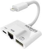 Сетевой адаптер Promate Lightning to RJ45 Ethernet + USB 3.0 OTG + Lightni gigalink-i.white