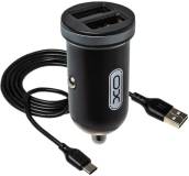Зарядка XO 2xUSB 2.1A + cable USB to Micro 5P black TZ08-M-BK