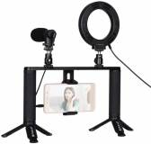 Микрофон Puluz 4in1 (ring light, mount, phone holder, microphone) PKT3028