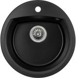 Мойка GRANADO RONDA black shine з сифоном (470*490mm.) gr2201