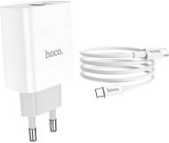 Зарядка HOCO C80A Rapido 1xUSB-C PD20W + 1xUSB QC3.0 + cable US 6931474740533