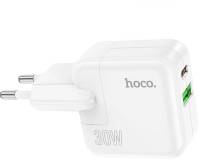 Зарядка HOCO C111A Lucky 1xUSB-C PD30W + 1xUSB QC3.0 White 6931474790866