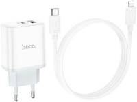 Зарядка HOCO C105A Stage 1xUSB-C PD20W + 1xUSB QC3.0 + cable US 6931474782939