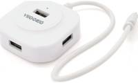 Разветвитель Veggieg USB-C 4xUSB 2.0 0.2m white YT-TC-V-C242