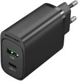 Зарядка Vention 2xUSB 38W (USB-C+USB-A) PD+QC3.0 black FBIB0-EU