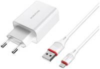 Зарядка BOROFONE BA21A Long Journey USB QC3.0 + cable USB to Micro 6931474702470