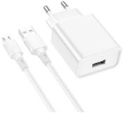 Зарядка BOROFONE BA74A Aspirer USB + cable USB to Micro 5P White 6974443388664