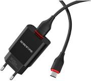 Зарядка BOROFONE BA20A Sharp USB + cable USB to Micro 5P 10.5W Blac 6931474702135