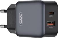 Зарядка XO L156 USB-C PD30W + USB-A QC3.0 Black L156.black