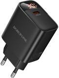 Зарядка BOROFONE BA97A Ilustre USB-C PD30W digital display Black 6941991120480