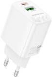 Зарядка BOROFONE BN27 Fuente 1xUSB-C PD20W + 1xUSB QC3.0 White 6941991120268