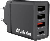 Зарядка Verbatim USB 30W PD3.0 4-ports black 49700