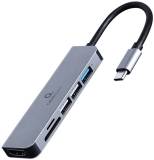 Разветвитель CABLEXPERT USB-C 6-in-1 (hub/HDMI/CR) A-CM-COMBO6-02