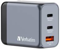 Зарядка Verbatim GaN 65 W 3 ports (2xUSB-C-65 W /USB-A -3.0) 32201