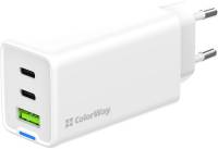Зарядка ColorWay GaN Mini 65W PD Port PPS USB (USB-2C1A) white CW-CHS058PD-WT