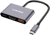 Разветвитель Canyon hub DS-4 3in1 USB-C Grey CNS-TDS4