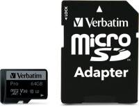Флеш-карта Verbatim 64GB microSDXC class 10 UHS-III PRO 47042