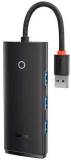 Разветвитель Baseus USB 3.0 to 4xUSB 3.0 0.25m black WKQX030001