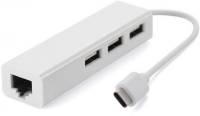 Коммутатор VALUE Type-C Hub 3-port USB2.0 + RJ45 Fast Ethernet Whit S0742