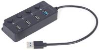Разветвитель Gembird 4 ports (1xUSB3.1+3xUSB2.0) switch black UHB-U3P1U2P3P-01