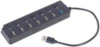 Разветвитель Gembird 7 ports (1xUSB3.1+6xUSB2.0) switch black UHB-U3P1U2P6P-01