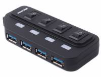 Разветвитель Maxxter 4 x USB 2.0 Type-A 1m cable + 5V1A adapter HU2A-4P-AC-02