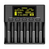 Зарядка LiitoKala 6 Slots, LCD дисплей, Li-ion/Ni-MH/Ni-Cd/AA/ААA/AA Lii-S6