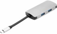 Разветвитель PowerPlant Type-C - HDMI 4K, USB 3.0, USB Type-C, RJ45 CA911691