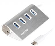 Разветвитель Maxxter USB 3.0 Type-C 4 ports silver HU3С-4P-01