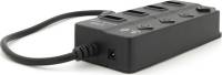 Разветвитель VOLTRONIC USB 3.0 to 4xUSB with LED buttons black YT-3H4A