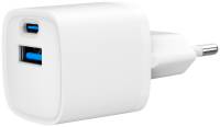 Зарядка Gembird 1xUSB-C PD20W + 1xUSB QC3.0 white TA-UC-PDQC20-W-01