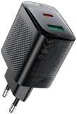 Зарядка ACEFAST A106 1xUSB-C PD45W + 1xUSB QC3.0 GaN black 6974316284031