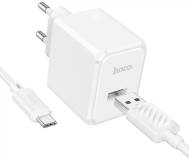 Зарядка HOCO CS11A USB + cable USB to USB-C white 6942007603614