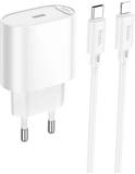 Зарядка HOCO C109A USB-C PD20W + cable USB-C to Lightning white 6942007656665