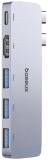 Разветвитель Baseus USB-C 5-in-1 3xUSB 3.0 + 1xUSB-C 40Gbps + 1xHDMI 4 B00052801811-04