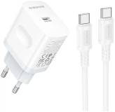 Зарядка BOROFONE USB-C PD20W + cable USB-C to USB-C white 6941991121371