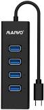 Разветвитель Maiwo USB Type-C to 4х USB3.0 cable 15 cm KH304C