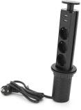 Фильтр VOLTRONIC 3 Роз, 2USB, 16А, 250V, 2м, Black D06-FU03