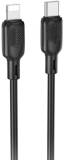 Кабель BOROFONE USB-C to Lightning 1.0m silicone BX113 Lenny black 6941991115370