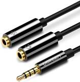 Кабель Ugreen 3.5mm M to 2x3.5mm F 0.2m AV141 black 30619
