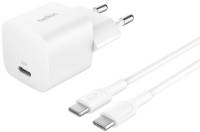 Зарядка Belkin USB-C PD25W PD3.1 + cable USB-C to USB-C 1.0m whit WCA012KQ1MWH-B6
