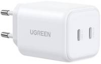 Зарядка Ugreen X526 2xUSB-C PD45W GaN white 65154