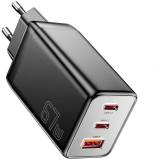Зарядка ESSAGER 2xUSB-C + 1xUSB PD67W QC4.0 FCP GaN black ECT67W-LJB01-Z