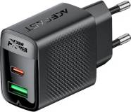 Зарядка ACEFAST 2xUSB 30W (USB-C+USB-A) Gan A98 Black 6974316283263